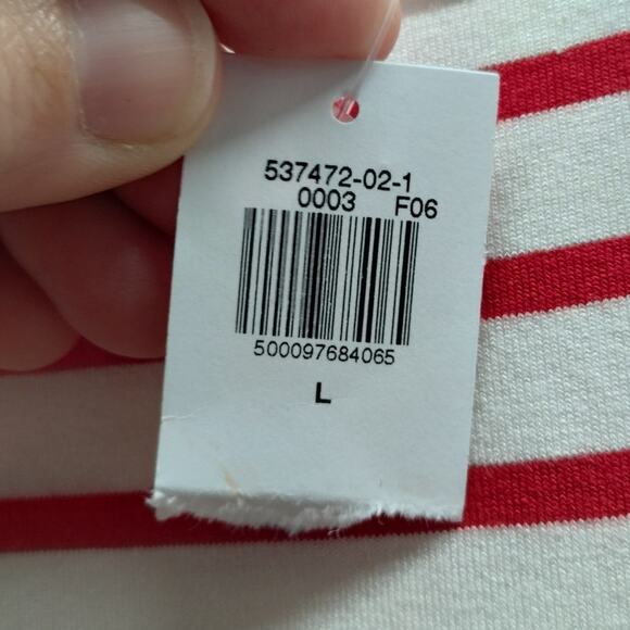 Old Navy NWT Women's Size Large Red & White Striped Luxe Super Soft Tank Top - Picture 6 of 6